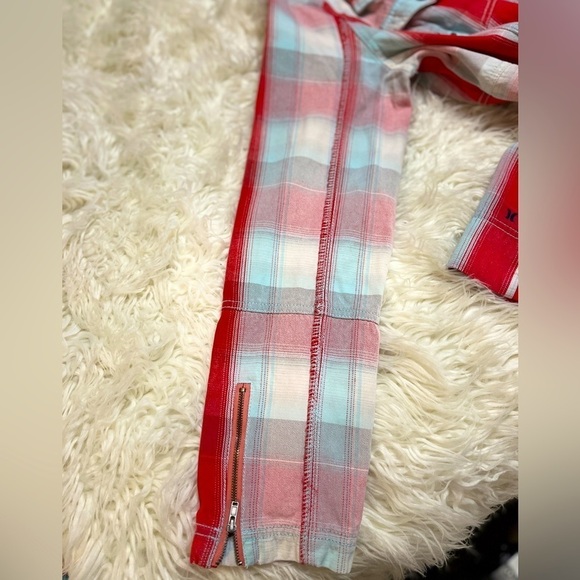 Hurley Women’s Colorful Plaid Double Breasted/Zipper Jacket with Hoodie. Size L - Picture 11 of 16